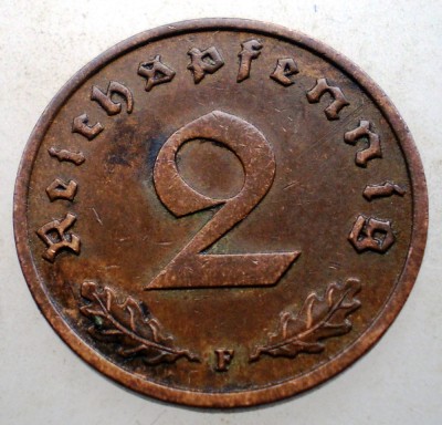 2.818 GERMANIA 2 REICHSPFENNIG 1938 F foto