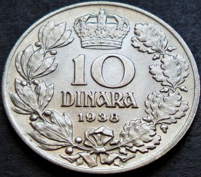 Moneda istorica 10 DINARI / DINARA - YUGOSLAVIA, anul 1938 * cod 63 = A.UNC foto