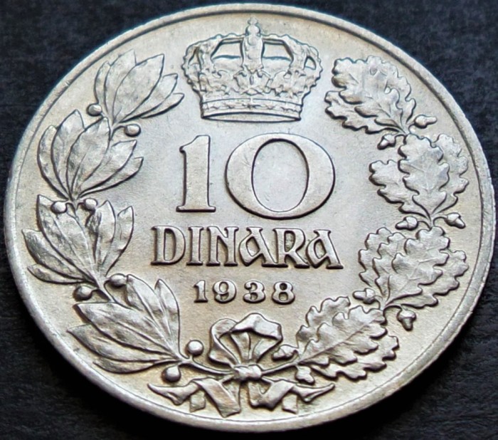 Moneda istorica 10 DINARI / DINARA - YUGOSLAVIA, anul 1938 * cod 63 = A.UNC