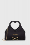 Love Moschino poseta de piele culoarea negru