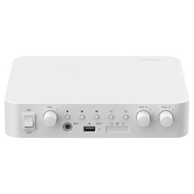 Amplificator IP doua zone, 80W, Alarma, USB, Bluetooth - HIKVISION DS-QAE1A80G1-VB SafetyGuard Surveillance foto