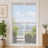 Plasă anti insecte magnetică pentru ușă de balcon, 100x220cm, Alb, CMCLASS