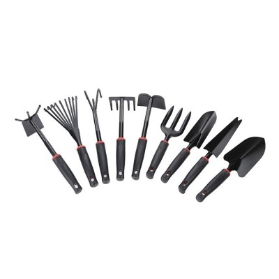 Set 9 Unelte de Gradina, pentru Plantare Prelucrare Sol si Ingrijire Plante, Material PVC si cardboard, 25 x 14.5 cm, negru foto