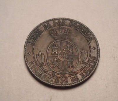 Spania 2 1/2 Centimos de Escudo 1868 Piesa de Colectie foto