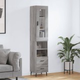 Cumpara ieftin Dulap &icirc;nalt, gri sonoma, 34,5x34x180 cm, lemn prelucrat