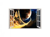 Cumpara ieftin Autocolant decorativ, Fereastra, Planete, Multicolor, 83 cm, 96ST, Oem