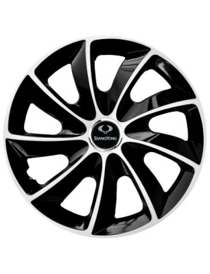 Set 4 Capace Roti Autohelix MSA&amp;reg; potrivite jantelor de 14 inch, pentru SsangYong, model Stig Extra Black &amp;amp; White foto
