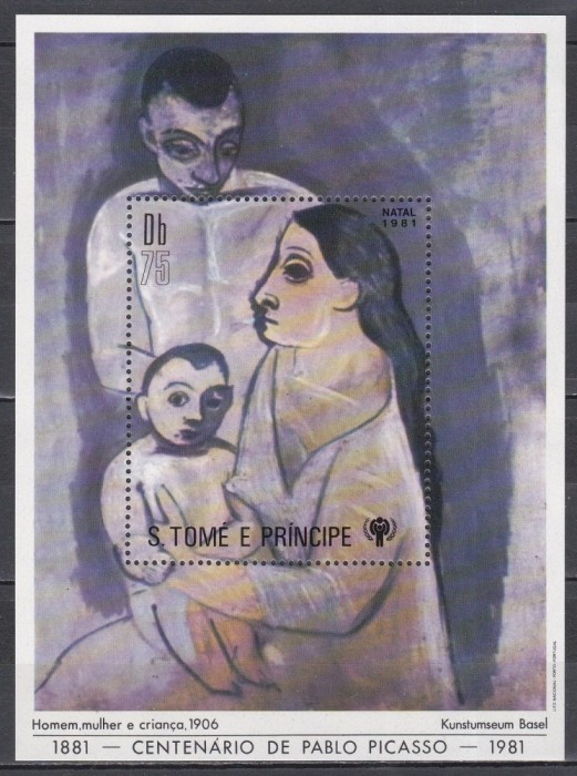 Sao Tome si Principe 1981 - Centenarul nașterii lui Pablo Picasso, Colita, Cota15 EURO, MNH