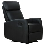 HOMCOM Fotoliu Relax Rabatabil Ergonomic Piele Sintetica 65 &times; 92 &times; 100cm, Negru | Aosom Romania