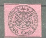 Italy Papal State 1867 Coat of arms 20C Mi.16 MH AM.349
