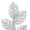 Ramură Decorativă Crăciun, Frunze Late cu Glitter, 84cm, Argintiu