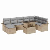 vidaXL Set de canapele pentru grădină 9 pcs Beige și gri deschis 3357073