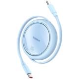 Cablu alimentare si date Baseus Free2Draw Mini, Fast Charging Data Cable pt. smartphone, retractabil, USB Type-C la USB Type-C 100W, 1m, albastru