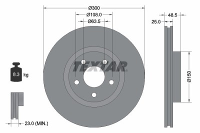 TEXTAR 92141305 PRO+ Disc frana foto