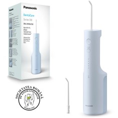 Irigator bucal Panasonic EW-DJ26-A303, aprox. 590kPa presiune apa, 5 trepte de presiune, portabil, 2duze incluse, Capacitate rezervor 200ml, Albastru