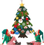 Set de brad pentru Craciun cu 26 ornamente AISHN, pasla, multicolor, 100 x 70 cm