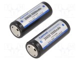 Acumul: Li-Ion 26650 3,7V 5500mAh &Oslash;26,4x69,5mm 2buc.