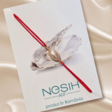 Brățară cu perlă naturală &ndash; snur rosu