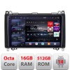 Navigatie Mercedes VW Edotec Kit-068 8 core QLED 2K 16+512 360 Android Waze USB Navigatie Internet Youtube Radio CarStore Technology