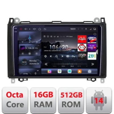 Navigatie Mercedes VW Edotec Kit-068 8 core QLED 2K 16+512 360 Android Waze USB Navigatie Internet Youtube Radio v1 CarStore Technology foto