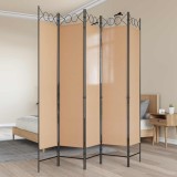 vidaXL Separator de cameră cu 5 panouri Bej 200 x 200 cm Țesătură 42039201