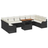 vidaXL Set de canapele pentru grădină 11 pcs Negru Rattan poli 3358245
