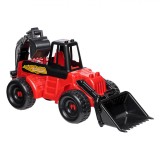 Buldozer Jucărie, Model Mare, Culoare Roșu-Negru, Lungime Brat 88cm, Material Plastic, Oem