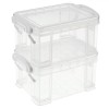 Set Cutii de Depozitare, Model Transparent, Dimensiuni 10.5x8x6.5 cm, 2 Bucăți, Oem