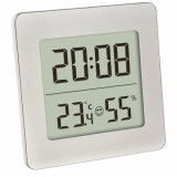 Termometru si Higrometru Digital cu Ceas si Alarma Alb, TFA