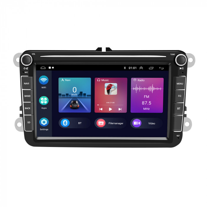 Navigatie Dedicata Volkswagen, Android, 8Inch,2Gb Ram, 32Gb stocare, Bluetooth, WiFi, Waze, Canbus