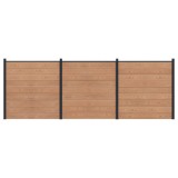vidaXL Panou de Gardă 3 pcs WPC și Aluminiu Maro 3429377