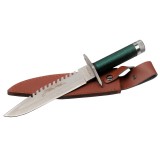 Cumpara ieftin Cutit Vanatoare IdeallStore First Blood Verde 35cm, Toc, Otel, Camping, Anti-alunecare, Lama 5mm
