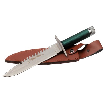Cutit de vanatoare IdeallStore&amp;reg;, First Blood, verde, 35 cm, teaca inclusa foto