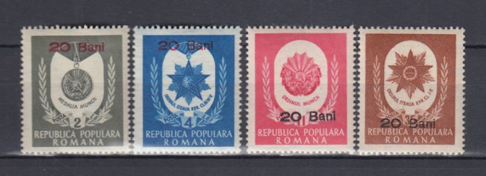 ROMANIA 1952 LP 311 ORDINE SI MEDALII SUPRATIPAR SERIE MNH