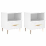 Noptiere, 2 buc., alb, 40x35x47,5 cm, lemn compozit, DKD Home Decor