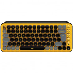 Tastatura mecanica Logitech Pop Keys Blast, Brown switch, Galben/Negru