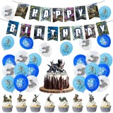 Cumpara ieftin Set dragon cu 18 baloane, 25 accesorii tort sau briose si 1 banner pentru petrecere, perfect pentru zile de nastere, aniversari Monster Hunter Rise Al