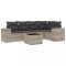 Set canapele de gradina cu perne, 6 piese gri deschis poliratan