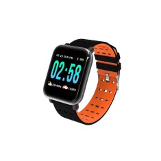 Ceas Smartwatch Techstar? A6, 1.3inch, Bluetooth 4.0, Monitorizare Tensiune, Puls, Oxigenare Sange, Alerte Sedentarism, Portocaliu foto