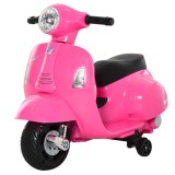 Cumpara ieftin HOMCOM Motocicleta Electrica cu Licenta Oficiala Vespa Baterie 6V Faruri si Claxon pentru Copii cu varste cuprinse intre 18-36 luni ,66.5x38x52cm