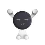 Suport de telefon, flippy, pentru ventilatie, din abs si silicon, 11 x 10 x 4 cm, pentru telefon 4.0 - 6.0 inch, model smiley face, argintiu