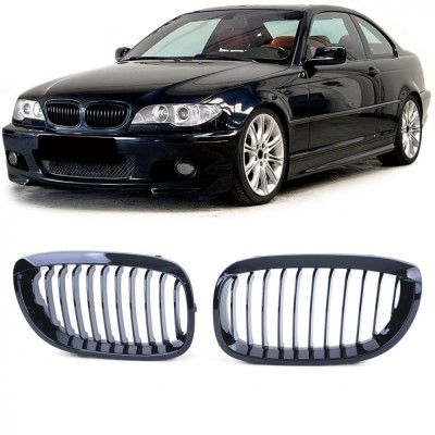 Grila BMW E46 coupe cabrio FL FACELIFT negru lucios NOU foto