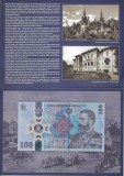 ROMANIA 100 LEI 2024 , Polimer , UNC , in FOLDER + Plic BNR , Seria 22083