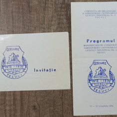 Program si invitatie Centenarul Liceului Industrial Nr. 2 Tecuci 1978