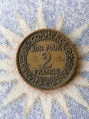 Moneda FRANTA - 2 FRANCS (franci) 1922 foto