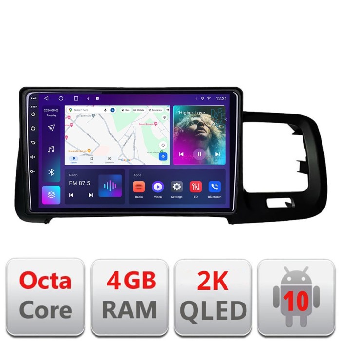 Navigatie Volvo S60 2014-2018 sistem Sensus Connect C-s60-14 Android Octa Core Ecran 2K QLED GPS 4G 4+32GB 360 kit-s60-14+EDT-E409-2K CarStore Technol