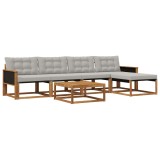 vidaXL Set de canapele de exterior 6 pcs Natural și gri deschis 3381367