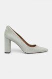 BOSS tocuri din piele intoarsa Janet culoarea verde, cu toc drept, 50503640