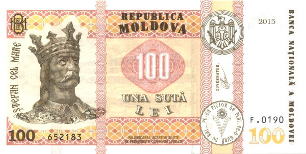 Moldova 100 Lei 2015 - Semnatura: Octavian Armașu - P-25 UNC !!!