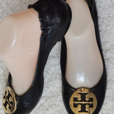 BALERINI NEGRI DAMA PIELE NATURALA FIRMA TORY BURCH LOGO AURIU OPINCUTE FEMEI